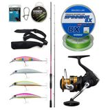 Yek Outdoor Spin Olta Seti Shimano Kamış Sienna Spinning EVA 2,41m 10-35g 2pc&Shimano Makina FX 4000 FC