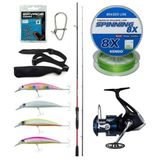 Yek Outdoor Spin Olta Seti Shimano Kamış Sienna Spinning Eva 2,41M 10-35G 2Pc&Shimano Makina Nexave 4000 Fı