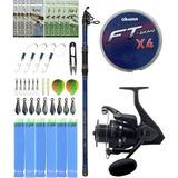 Yek Outdoor Surf Olta Seti Kendo Blue Bass 4.20M 100-250GR Olta Kamışı&okuma Wave Power WP-6000A1 Olta Makinesi - Standart - Renkli