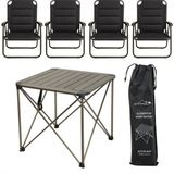 Yek Outdoor Yekoutdoor Katlanabilir Büyük Alüminyum Kamp Masası ve 4 Kişilik Konforlu Kamp Sandalyesi Seti - standart - Renkli