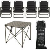 Yek Outdoor Yekoutdoor Katlanabilir Küçük Alüminyum Kamp Masası ve 4 Kişilik Konforlu Kamp Sandalyesi Seti - standart - Renkli