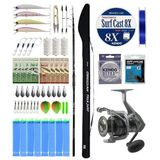 Yek Outdoor YekOutdoor Pro Olta Seti Okuma Obsidian Super Light Tele Surf 420cm 100-220gr Olta Kamışı&Okuma Tomcat 8000 Olta Makine