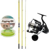 Yek Outdoor Yekoutdoor Profesyonel Olta Seti Okuma Makaira Surf 4,50 cm 100-250 3 Parça Yellow Surf Kamışı&savage Gear Sgs8 8000 Fd 8+1bb Olta Makinesi - Standart - Renkli