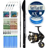 Yek Outdoor Yekoutdoor Profesyonel Olta Seti Okuma Obsidian Super Light Tele Surf 420CM 100-220GR 5 Parça Olta Kamışı&okuma Tesoro 8000PA Olta Makinesi - Standart - Renkli