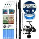 Yek Outdoor Yekoutdoor Profesyonel Olta Seti Okuma Obsidian Super Light Tele Surf 420CM 100-220GR 5 Parça Olta Kamışı&savage Gear Sgs8 8000 Fd 8+1bb Olta Makinesi - Standart - Renkli