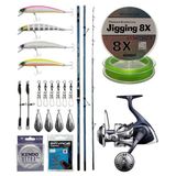 Yek Outdoor YekOutdoor Profesyonel Olta Seti Okuma Surfliner+ Surf 420cm 100-250gr 3 Parça Olta Kamışı&Shimano Makina Twin Power 800