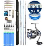 Yek Outdoor YekOutdoor Profesyonel Olta Seti Okuma Surfliner+ Surf 420cm 3 Parça Olta Kamışı&Okuma Safina Pro 8000 Olta Makinesi