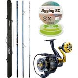 Yek Outdoor YekOutdoor Profesyonel Olta Seti Okuma Surfliner+ Surf 420cm 3 Parça Olta Kamışı&Okuma Salina SA-8000A Olta Makinesi