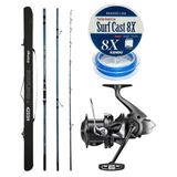 Yek Outdoor YekOutdoor Profesyonel Olta Seti Okuma Surfliner+ Surf 420cm 3 Parça Olta Kamışı&Shimano Makina Aerlex XTC 14000
