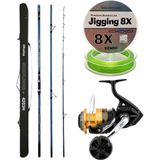 Yek Outdoor YekOutdoor Profesyonel Olta Seti Okuma Surfliner+ Surf 420cm 3 Parça Olta Kamışı&Shimano Makina Socorro 8000 SW