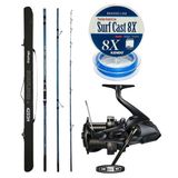 Yek Outdoor YekOutdoor Profesyonel Olta Seti Okuma Surfliner+ Surf 420cm 3 Parça Olta Kamışı&Shimano Makina Speedmaster 14000 XTD