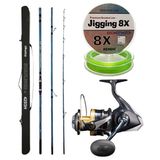 Yek Outdoor YekOutdoor Profesyonel Olta Seti Okuma Surfliner+ Surf 420cm 3 Parça Olta Kamışı&Shimano Makina Spheros 8000 SW A HG