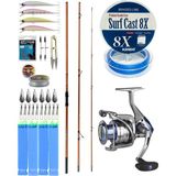 Yek Outdoor Yekoutdoor Profesyonel Olta Seti Okuma Trio Rex Surf 450CM 120-250GR 3 Parça Surf Kamışı&okuma Safina Pro 8000 Olta Makinesi - Standart - Renkli
