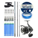 Yek Outdoor YekOutdoor Profesyonel Olta Seti Shimano Kamış Alivio Surf T 450 BX-G 4,50m 225g 3pc&Okuma Tomcat TMC-8000 6+1bb Olta Ma