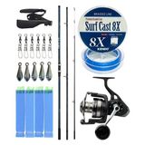 Yek Outdoor YekOutdoor Profesyonel Olta Seti Shimano Kamış Alivio Surf T 450 BX-G 4,50m 225g 3pc&Savage Gear SGS8 8000 FD Olta Makin