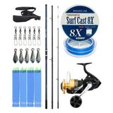 Yek Outdoor YekOutdoor Profesyonel Olta Seti Shimano Kamış Alivio Surf T 450 BX-G 4,50m 225g 3pc&Shimano Makina Socorro 8000 SW