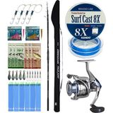 Yek Outdoor Yekoutdoor Surf Olta Seti Okuma Obsidian Super Light Tele Surf 420CM 100-220GR 5 Parça Olta Kamışı&okuma Safina Pro SNP-8000 Olta Makinesi - Standart - Renkli
