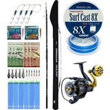 Yek Outdoor Yekoutdoor Surf Olta Seti Okuma Obsidian Super Light Tele Surf 420CM 100-220GR 5 Parça Olta Kamışı&okuma Salina SA-6000HA Olta Makinesi - Standart - Renkli