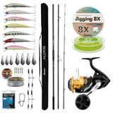 Yek Outdoor YekOutdoor Yüksek Performans Okuma Olta Seti Okuma Alijos Surf 435 cm 100+250 gr 3 Parça&Shimano Makina Socorro 6000 SW