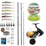 Yek Outdoor YekOutdoor Yüksek Performans Shimano Kamış Alivio Surf T 425 BX-G 4,25m 225g 3pc&Shimano Makina Socorro 6000 SW