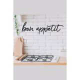 yekeatolye Bon Appetit Ahşap Duvar Yazısı Duvar Tablosu Dekoratif Tablo Ev Dekorasyonu Salon Duvar Süsü