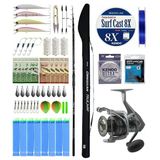 Yekoutdoor Pro Olta Seti Okuma Obsidian Super Light Tele Surf 420Cm 100-220Gr Olta Kamışı&Okuma Tomcat 8000 Olta Makinesi