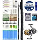 YekOutdoor Pro Olta Seti Okuma Obsidian Super Light Tele Surf 420cm 100-220gr Olta Kamışı&Shimano Makina Aerlex XSC 1400