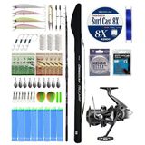 Yekoutdoor Pro Olta Seti Okuma Obsidian Super Light Tele Surf 420Cm 100-220Gr Olta Kamışı&Shimano Makina Aerlex Xtc 14000