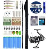 YekOutdoor Pro Olta Seti Okuma Obsidian Super Light Tele Surf 420cm 100-220gr Olta Kamışı&Shimano Makina Aerlex XTC 1400