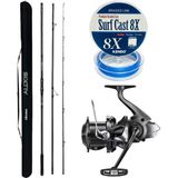 Yekoutdoor Profesyonel Olta Seti Okuma Alijos Surf 435 cm 100+250 gr 3 Parça&shimano Makina Aerlex Xtc 14000 - Standart - Renkli