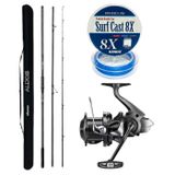 YekOutdoor Profesyonel Olta Seti Okuma Alijos Surf 435 cm 100+250 gr 3 Parça&Shimano Makina Aerlex XTC 14000