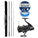 YekOutdoor Profesyonel Olta Seti Okuma Alijos Surf 435 cm 100+250 gr 3 Parça&Shimano Makina Speedmaster 14000 XTD