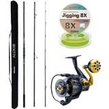 Yekoutdoor Profesyonel Olta Seti Okuma Alijos Surf 435Cm 3 Parça&Okuma Salina Sa-8000A Olta Makinesi