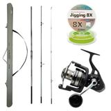 Yekoutdoor Profesyonel Olta Seti Okuma Azores Surf 430Cm 3 Parça Surf Kamışı&Savage Gear Sgs8 8000 Fd 8+1Bb Olta Makinesi