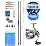 Yekoutdoor Profesyonel Olta Seti Okuma Ceymar Surf 4,30 M 100-250 Gr 3 Parça Surf Kamışı&Okuma Safina Pro 8000 Olta Makinesi