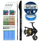 Yekoutdoor Profesyonel Olta Seti Okuma Obsidian Super Light Tele Surf 420Cm 100-220Gr 5 Parça Olta Kamışı&Okuma Tesoro 8000Pa Olta Makinesi