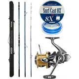 Yekoutdoor Profesyonel Olta Seti Okuma Surfliner+ Surf 420CM 3 Parça Olta Kamışı&shimano Makina Aerlex Xsc 14000 - Standart - Renkli