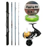 YekOutdoor Profesyonel Olta Seti Okuma Surfliner+ Surf 420cm 3 Parça Olta Kamışı&Shimano Makina Socorro 6000 SW