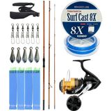 Yekoutdoor Profesyonel Olta Seti Okuma Trio Rex Surf 450CM 120-250 gr 3 Parça Surf Kamışı&shimano Makina Socorro 6000 Sw - Standart - Renkli