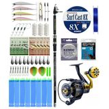 Yekoutdoor Surf Olta Seti Okuma Carbonite Pro Tele Surf 420 Cm Surf Kamışı&Okuma Salina Sa-8000A Olta Makinesi