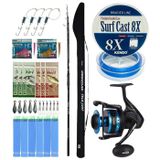 Yekoutdoor Surf Olta Seti Okuma Obsidian Super Light Tele Surf 420Cm 100-220Gr 5 Parça Olta Kamışı&Okuma Azores Zxp-8000 Olta Makinesi