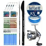 Yekoutdoor Surf Olta Seti Okuma Obsidian Super Light Tele Surf 420Cm 100-220Gr 5 Parça Olta Kamışı&Okuma Safina Pro Snp-8000 Olta Makinesi