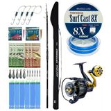 Yekoutdoor Surf Olta Seti Okuma Obsidian Super Light Tele Surf 420Cm 100-220Gr 5 Parça Olta Kamışı&Okuma Salina Sa-8000A Olta Makinesi