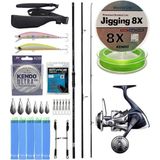 YekOutdoor Yüksek Performans Okuma Ceymar Surf 4,30 m 100-250 gr 3 Parça Surf Kamışı&Shimano Twin Power 8000 SW C PG Jig
