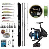 Yekoutdoor Yüksek Performans Okuma Olta Seti Okuma Alijos Surf 435 Cm 100+250 Gr 3 Parça&Okuma Azores Zxp-8000 6+1 Bb Olta Makinesi