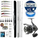 Yekoutdoor Yüksek Performans Okuma Olta Seti Okuma Alijos Surf 435 cm 100+250 gr 3 Parça&okuma Tomcat 8000 Olta Makinesi - Standart - Renkli