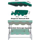 Yekta Home Dalyan 3 kişilik Salıncak Minder Takımı . Yastık Tente Kolluk Minder Süngersiz Set