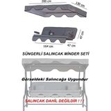 Yekta Home Gümbet 3 kişilik Salıncak Minder Takımı . Yastık Tente Kolluk Minder Süngerli Set - Açık Gri