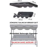Yekta Home Karaburun 3 kişilik Salıncak Minder Takımı . Yastık Tente Kolluk Minder Süngerli Set