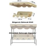 Yekta Home Urla 3 kişilik Salıncak Minder Takımı . Yastık Tente Kolluk Minder Süngersiz Set